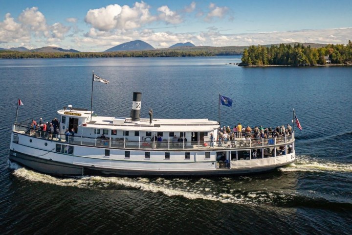 a small boat in a large body of water